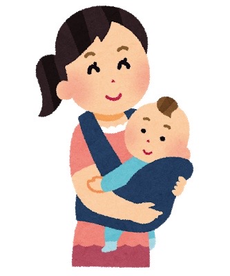 赤ちゃんを抱っこする人のイラスト